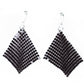 Conjunto de Aleación Bañado en Oro con Cristal Emporia® Negro ( Collar +Pendientes )