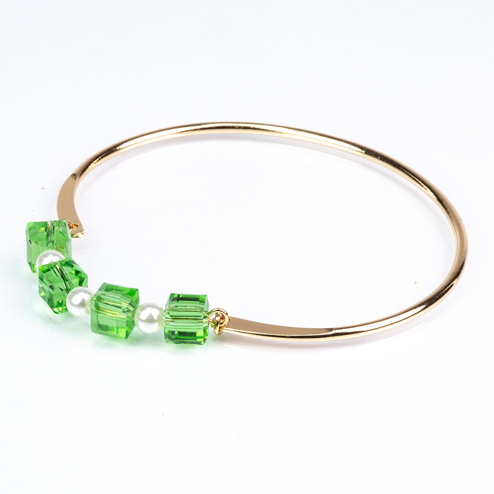 Conjunto de Aleación Bañado en Oro con Esmalte y Cristal Emporia® Verde ( Pulsera ) 4 