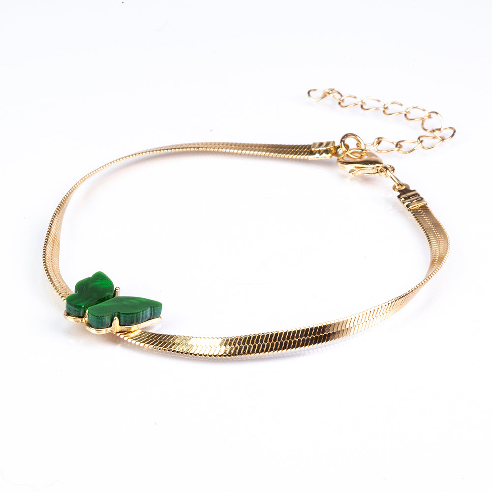 Conjunto de Aleación Bañado en Oro con Esmalte y Cristal Emporia® Verde ( Pulsera )