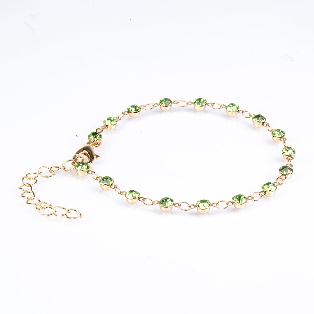 Conjunto de Aleación Bañado en Oro con Esmalte y Cristal Emporia® Verde ( Pulsera )