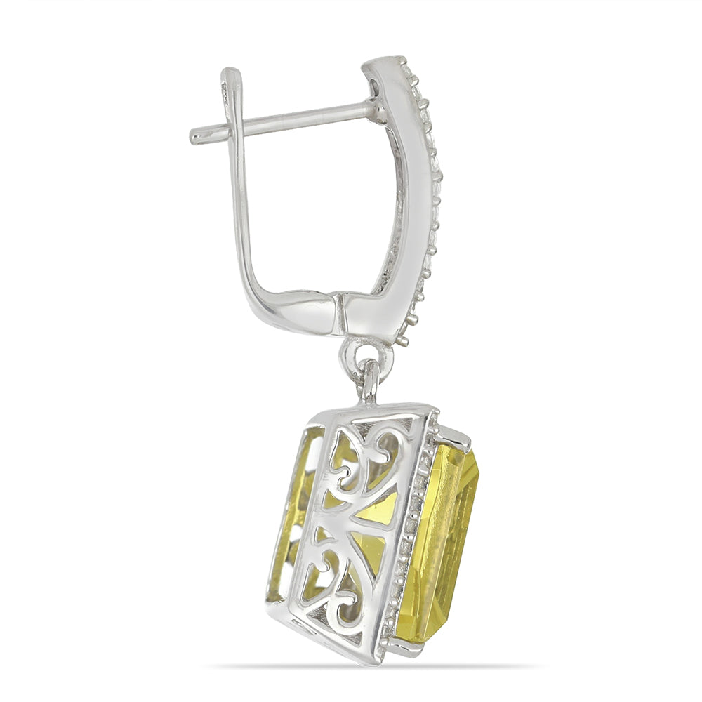 Pendientes de Plata con Cuarzo de Brasil y Topacio Blanco 4 