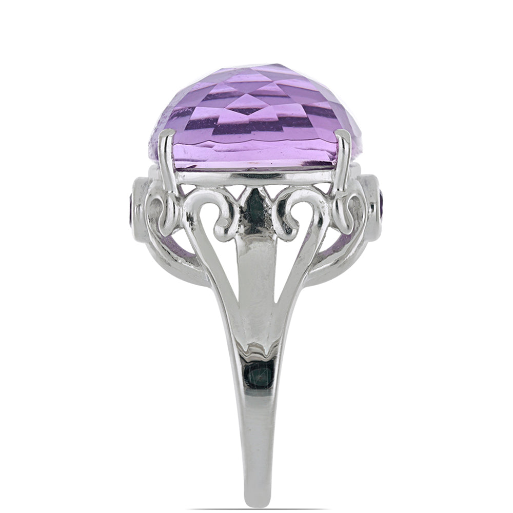 Anillo de Plata con Amatista de Vera Cruz