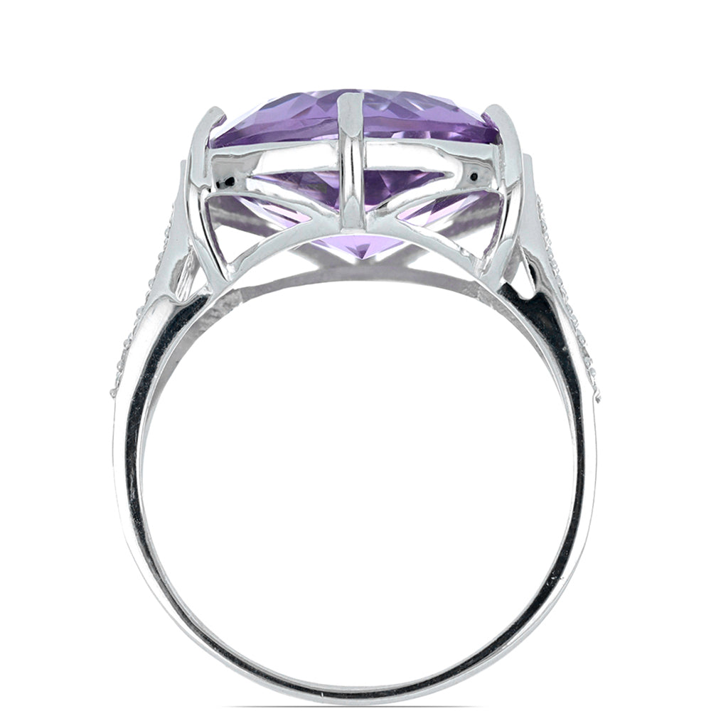 Anillo de Plata con Amatista de Vera Cruz y Topacio Blanco 2 