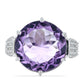 Anillo de Plata con Amatista de Vera Cruz y Topacio Blanco