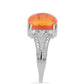 Anillo de Plata con Ópalo Naranja de Lega Dembi y Topacio Blanco