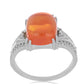 Anillo de Plata con Ópalo Naranja de Lega Dembi y Topacio Blanco