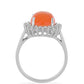 Anillo de Plata con Ópalo Naranja de Lega Dembi y Topacio Blanco