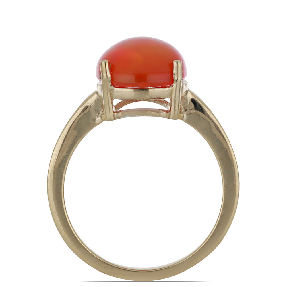 Anillo de Plata Bañada en Oro con Ópalo Naranja de Lega Dembi