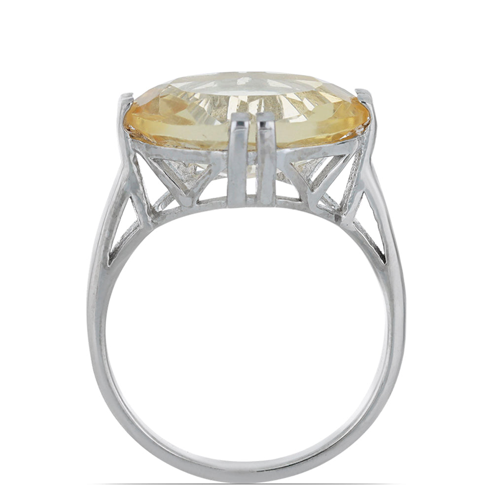 Anillo de Plata con Citrino de los Montes Urales