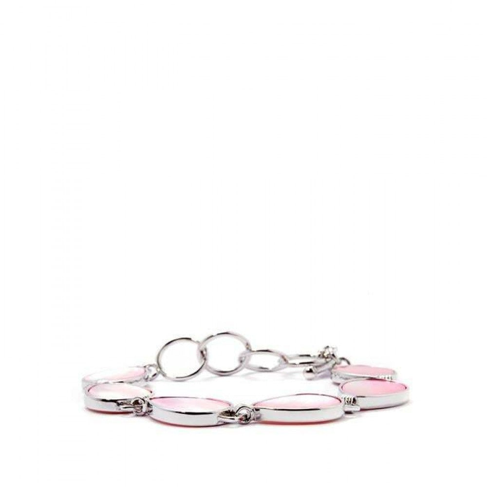 Pulsera de Plata Bañada en Oro con Madreperla Rosa 1 