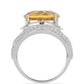Anillo de Plata con Citrino de los Montes Urales y Topacio Blanco