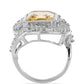 Anillo de Plata con Citrino de los Montes Urales y Topacio Blanco