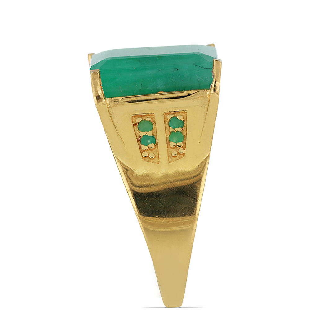 Anillo de Plata Bañada en Oro con Esmeralda de Brasil 2 