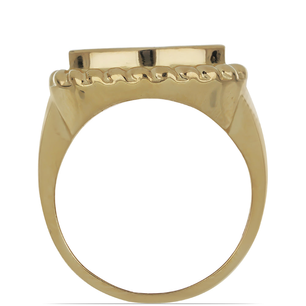 Anillo de Plata Bañada en Oro con Coral de Esponja Roja 4 