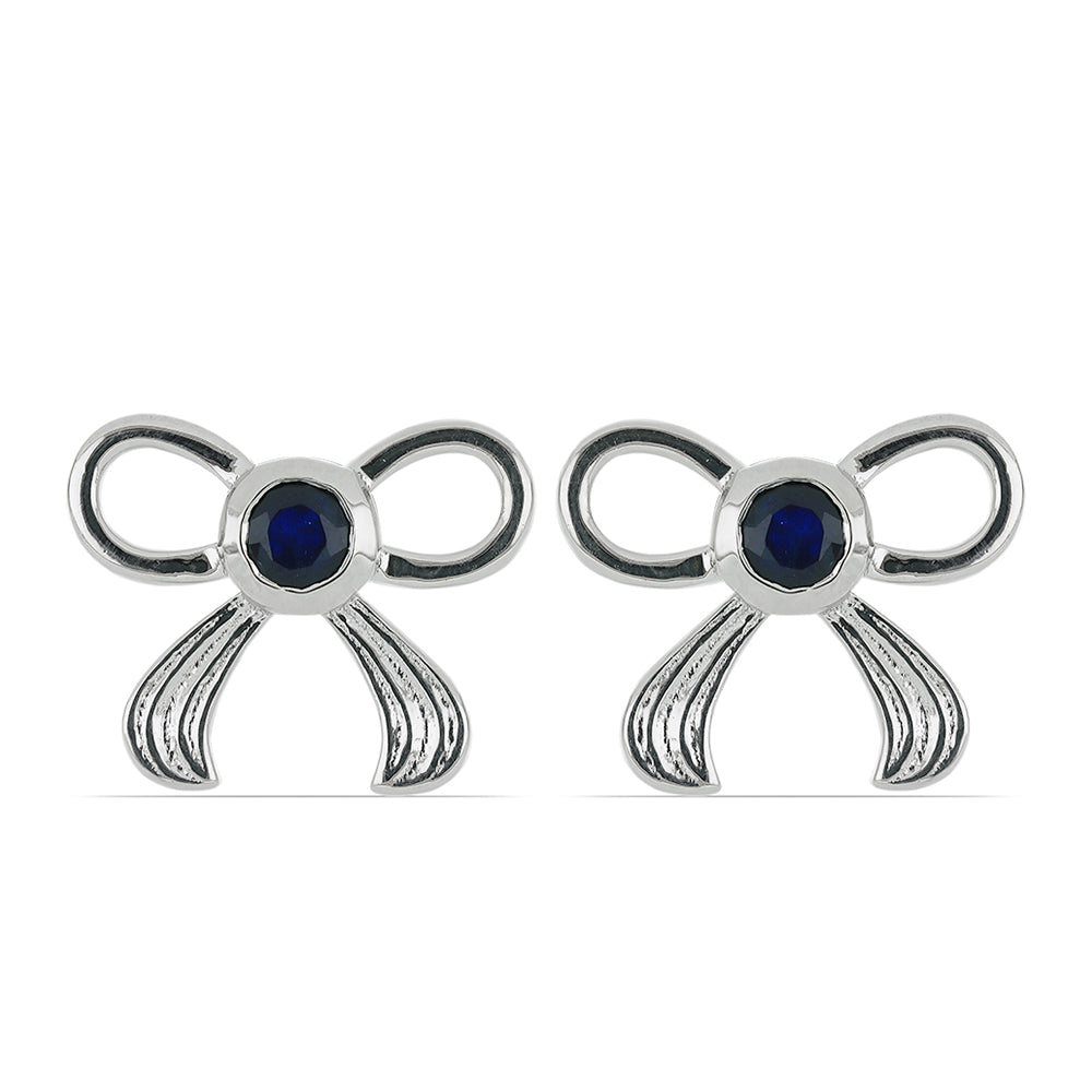 Pendientes de Plata con Zafiro Azul Rosebery