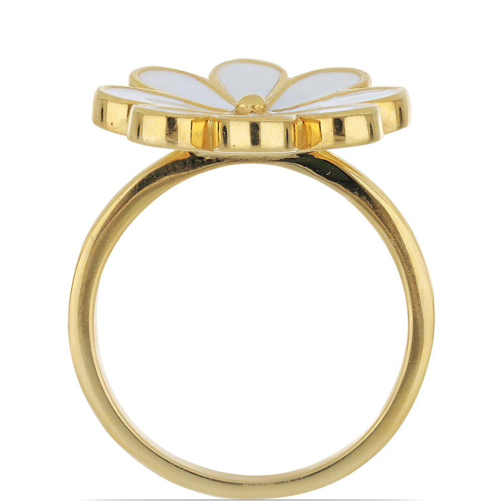 Anillo de Plata Bañada en Oro con Esmalte