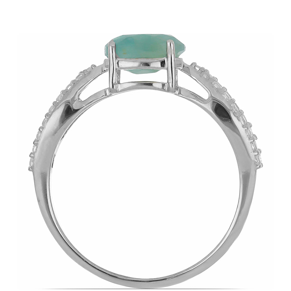 Anillo de Plata con Grandidierita de Anosy y Topacio Blanco