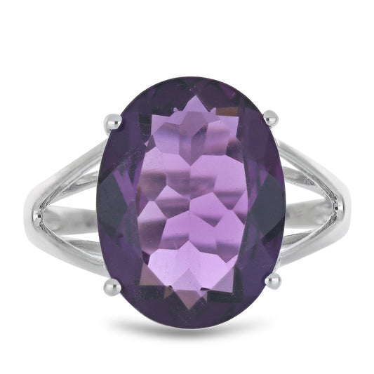 Anillo de Plata con Amatista de Marruecos