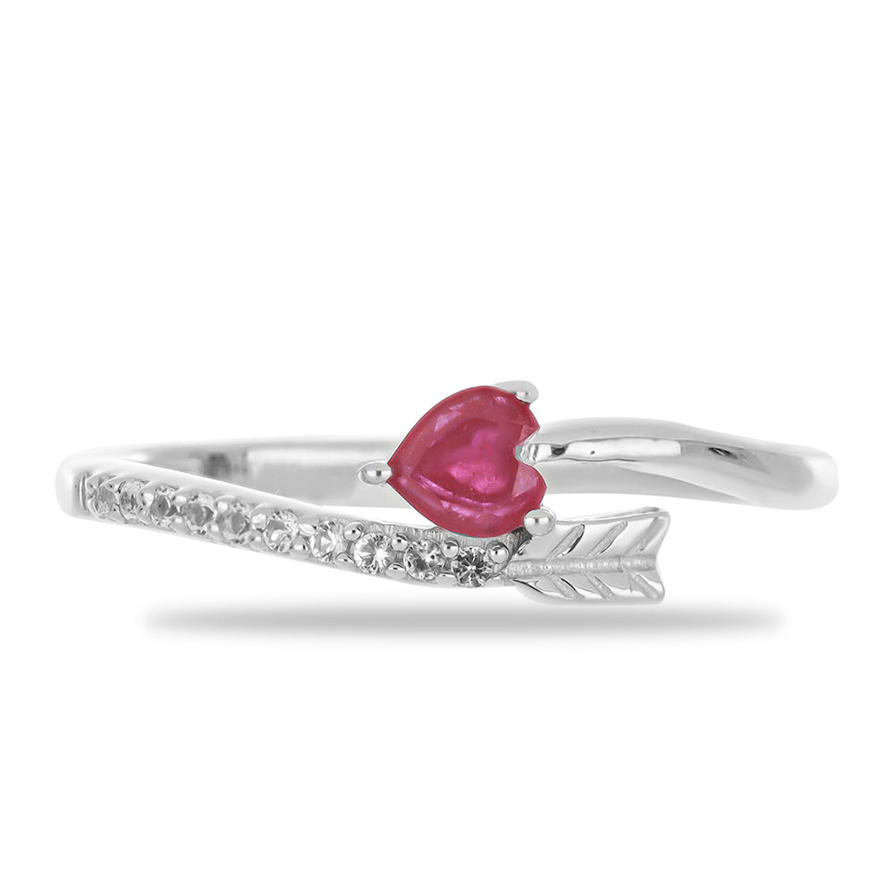 Anillo de Plata con Rubí de Madagascar y Topacio Blanco 1 
