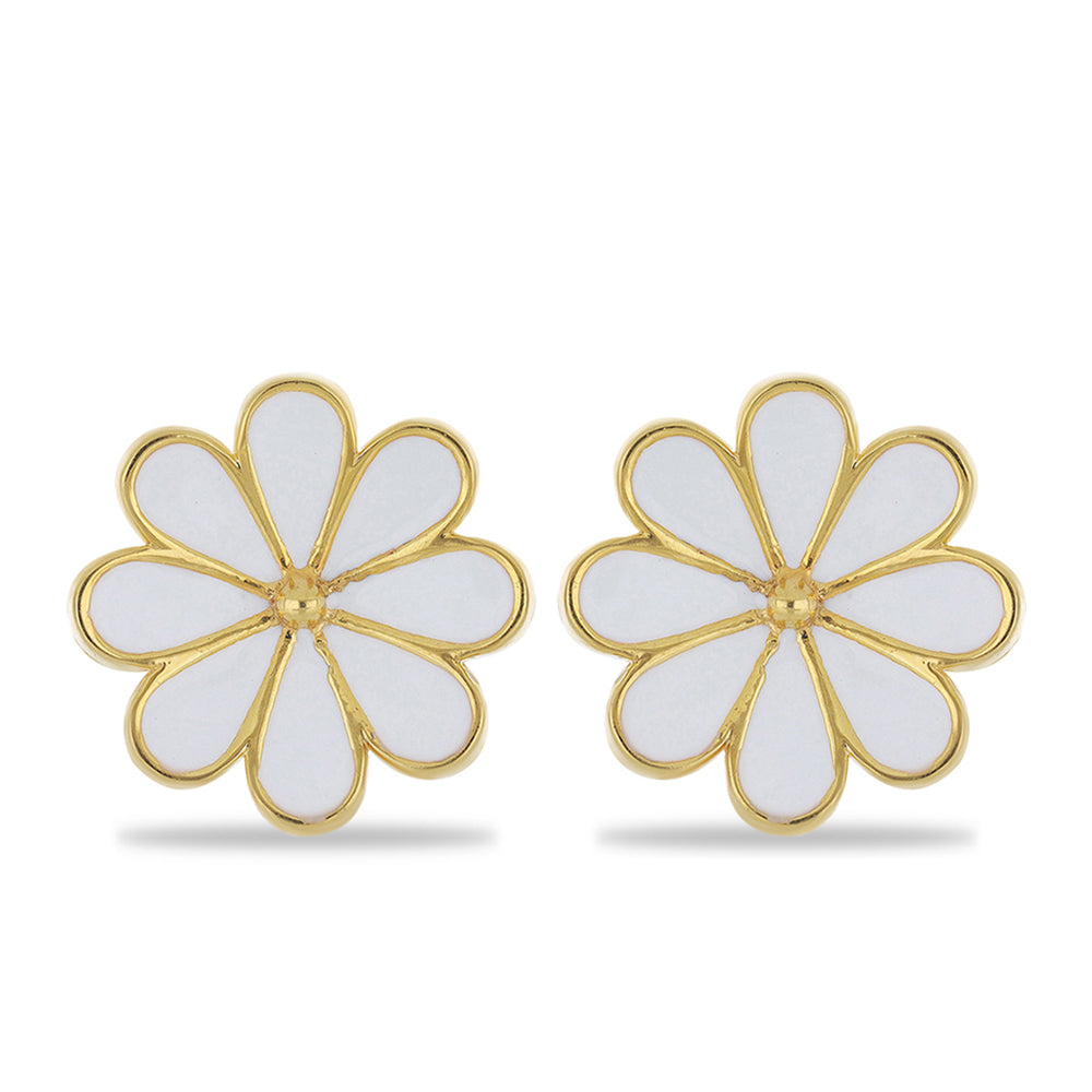 Pendientes de Plata Bañada en Oro con Esmalte