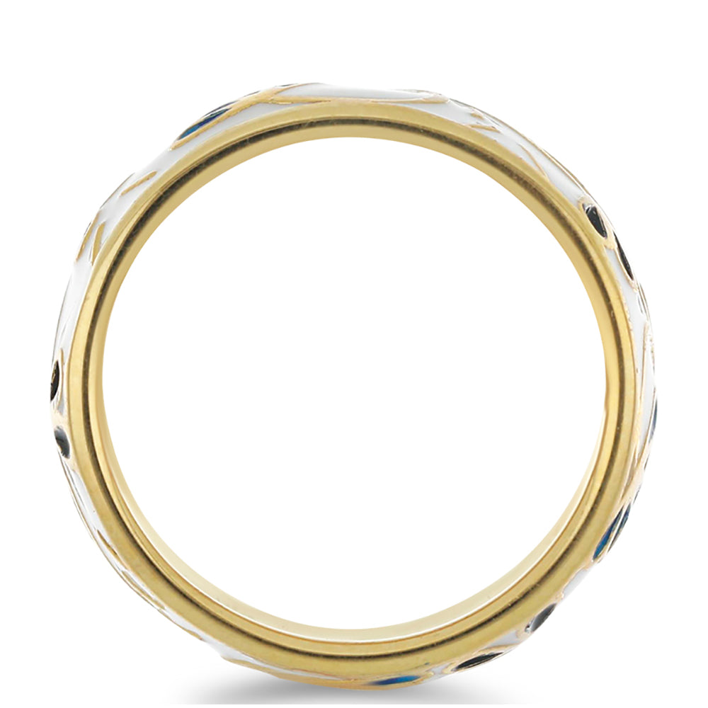 Anillo de Plata Bañada en Oro con Esmalte