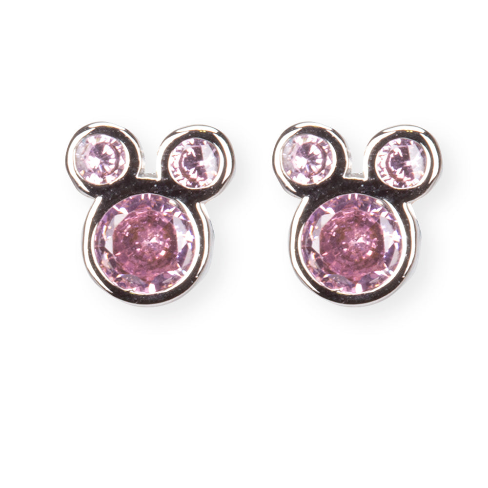 Conjunto de Aleación Bañado en Oro Blanco con Cristal Emporia® Rosa ( Collar +Pendientes +Colgante )