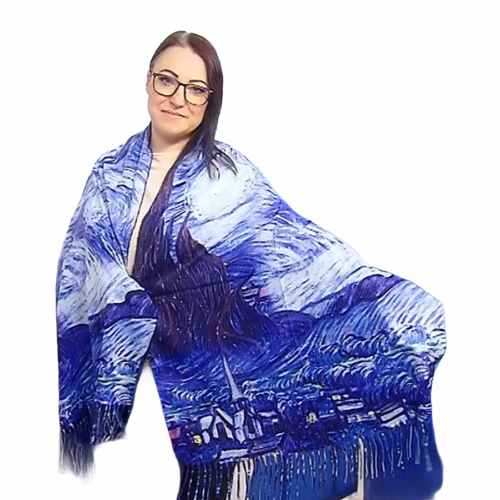 Bufanda de lana, 70 cm x 180 cm, Van Gogh - Starry Night 1 