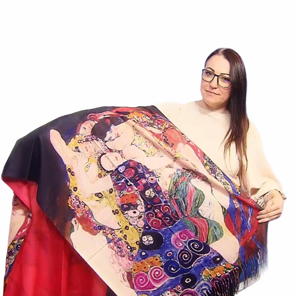 Bufanda de lana, 70 cm x 180 cm, Klimt - Three Ages Of Women 1 